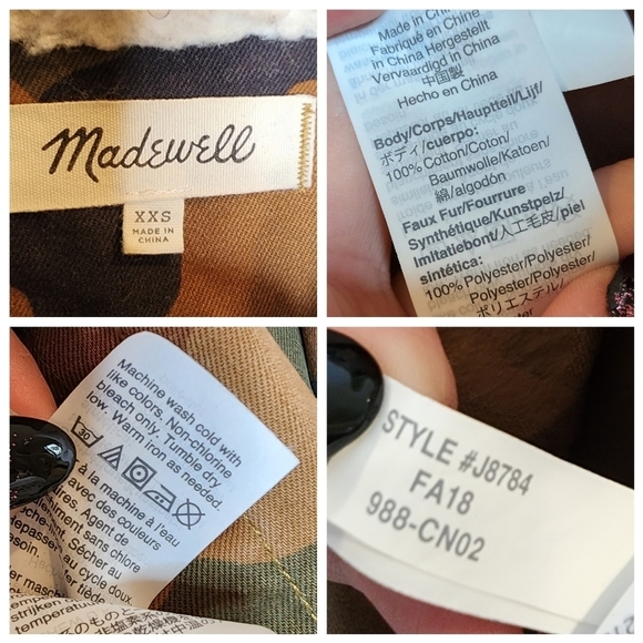 Madewell Northward Cropped Army Jacket in Cottontail Camo: Sherpa Edition. XXS. - Picture 2 of 16